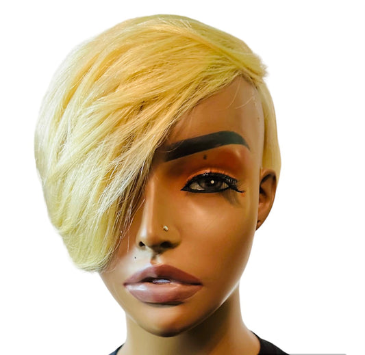 Blonde 613 Short Half Bob Clip On Hair Piece